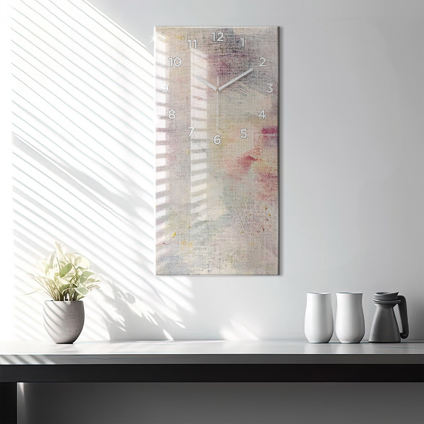 Modern vertical wall clock Painted abstraction
