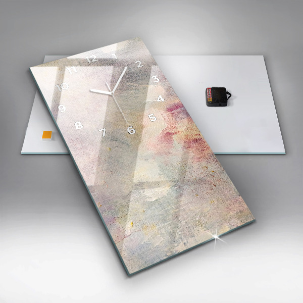 Modern vertical wall clock Painted abstraction