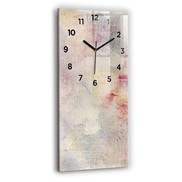 Modern vertical wall clock Painted abstraction