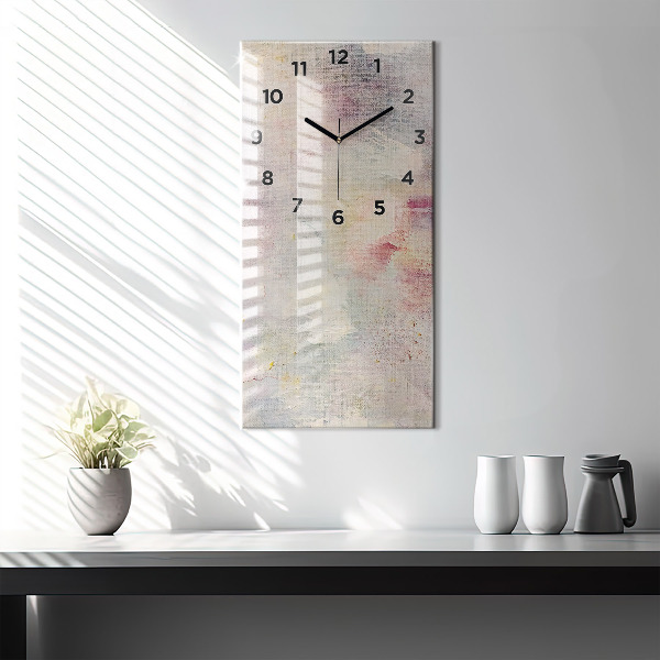 Modern vertical wall clock Painted abstraction