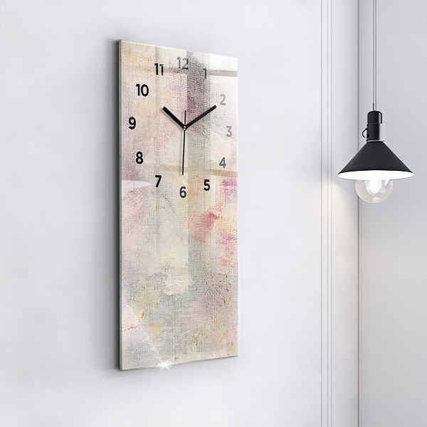 Modern vertical wall clock Painted abstraction