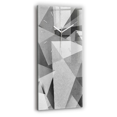 Modern vertical wall clock Gray Geometric Abstraction