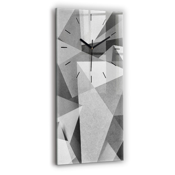 Modern vertical wall clock Gray Geometric Abstraction