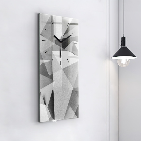 Modern vertical wall clock Gray Geometric Abstraction
