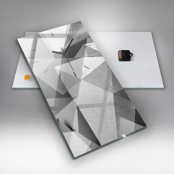 Modern vertical wall clock Gray Geometric Abstraction