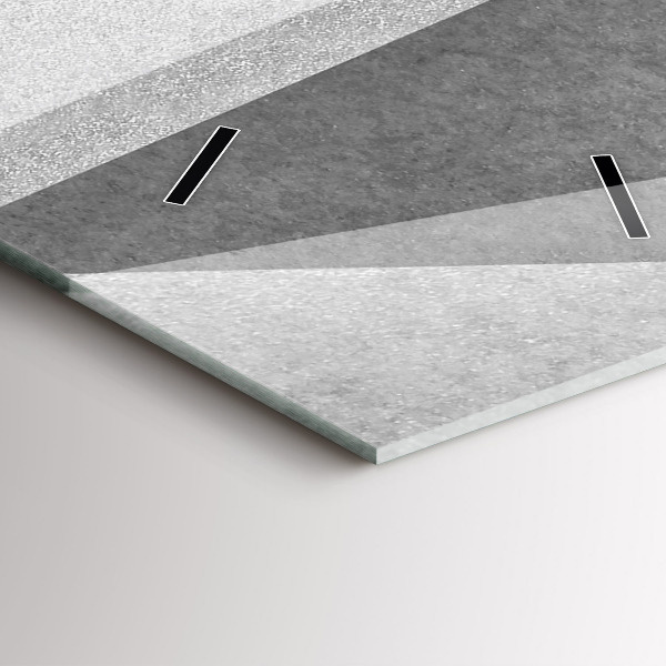 Modern vertical wall clock Gray Geometric Abstraction