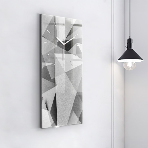 Modern vertical wall clock Gray Geometric Abstraction