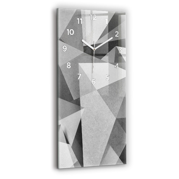 Modern vertical wall clock Gray Geometric Abstraction