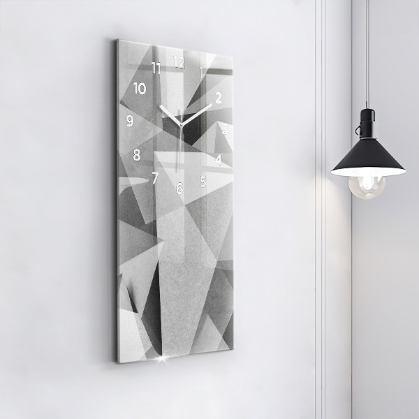 Modern vertical wall clock Gray Geometric Abstraction