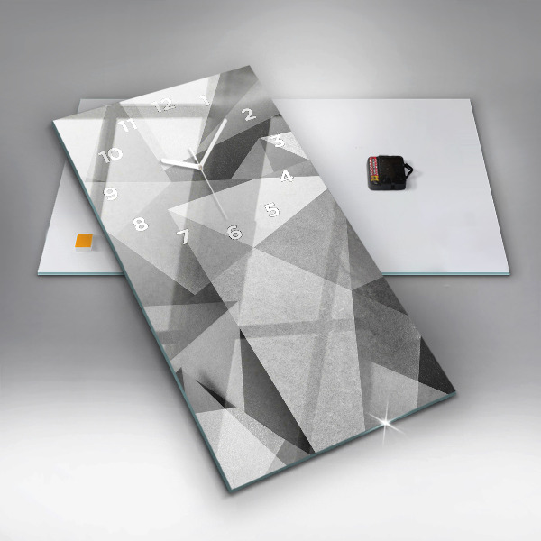 Modern vertical wall clock Gray Geometric Abstraction