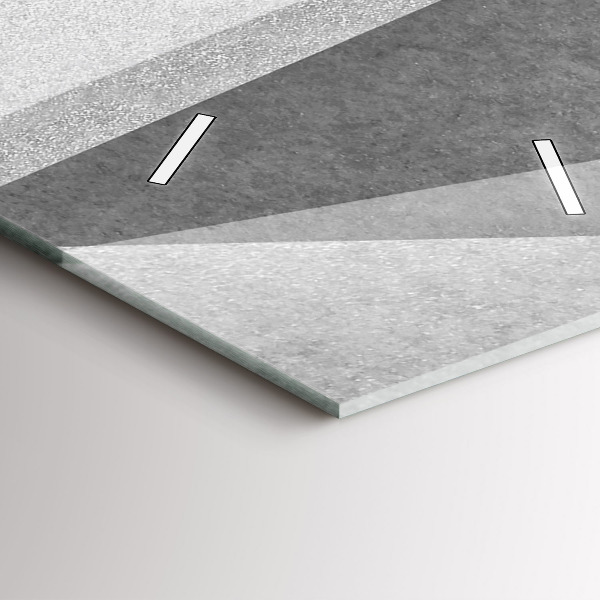 Modern vertical wall clock Gray Geometric Abstraction