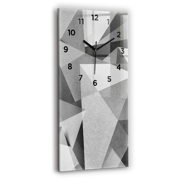 Modern vertical wall clock Gray Geometric Abstraction