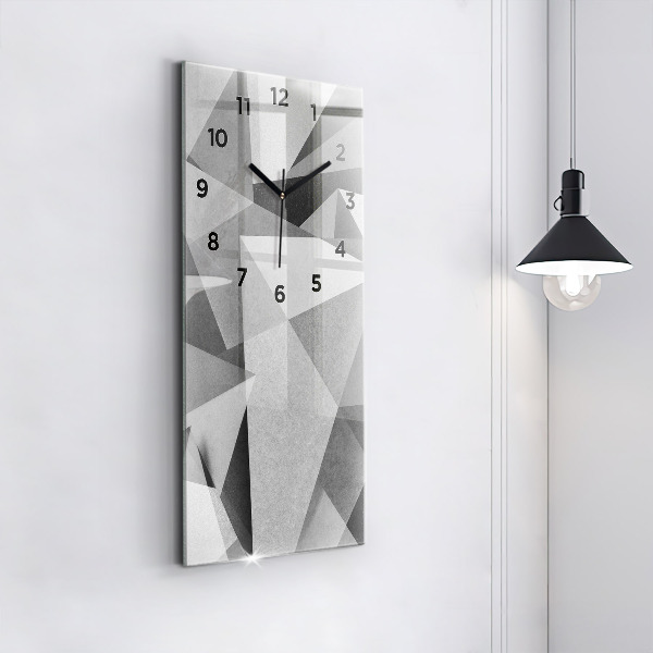 Modern vertical wall clock Gray Geometric Abstraction