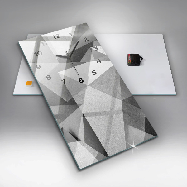 Modern vertical wall clock Gray Geometric Abstraction