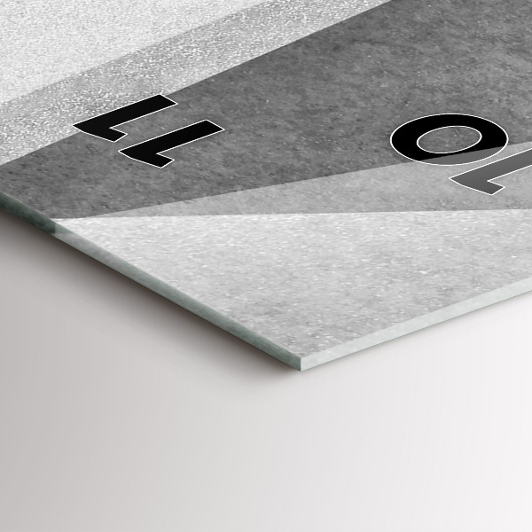 Modern vertical wall clock Gray Geometric Abstraction