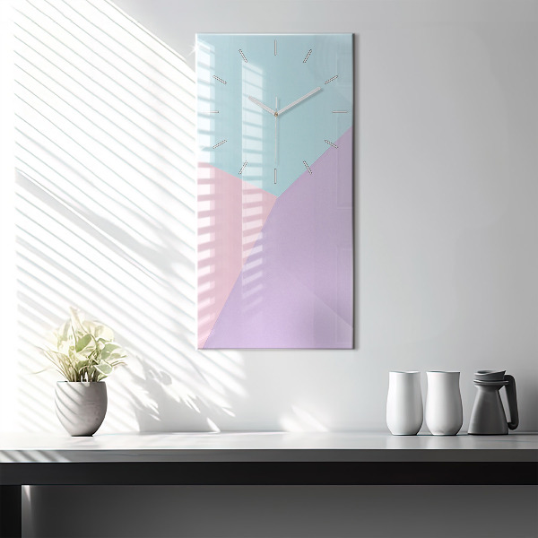Modern vertical wall clock Pastel pattern