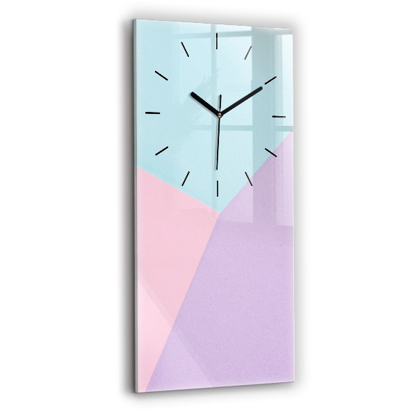 Modern vertical wall clock Pastel pattern