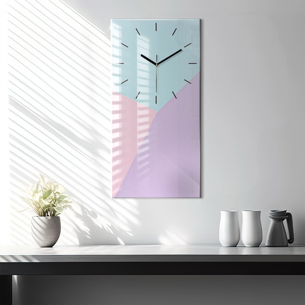 Modern vertical wall clock Pastel pattern
