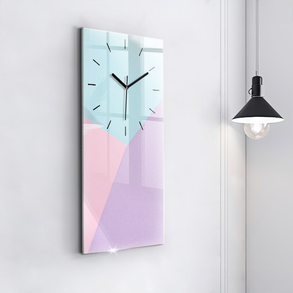 Modern vertical wall clock Pastel pattern