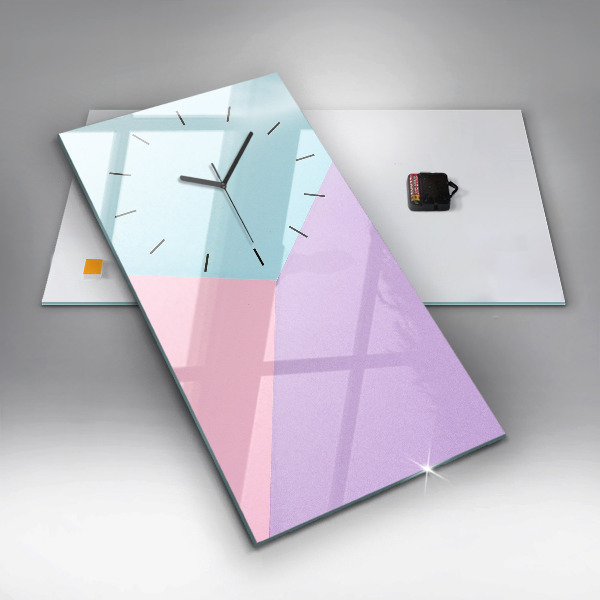 Modern vertical wall clock Pastel pattern
