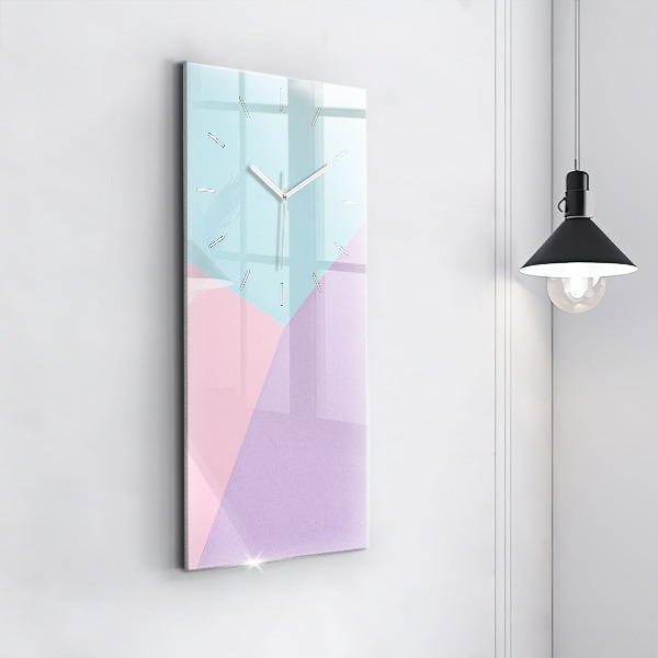 Modern vertical wall clock Pastel pattern