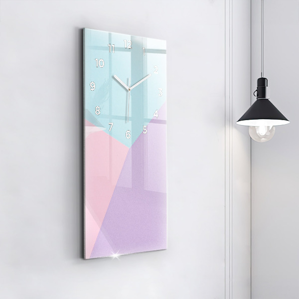 Modern vertical wall clock Pastel pattern