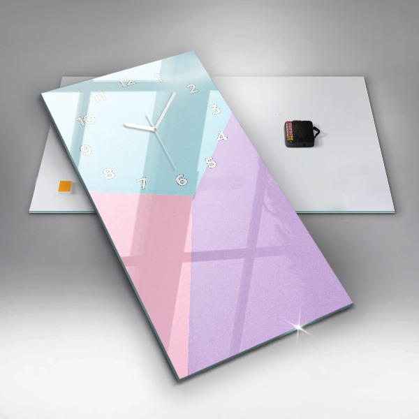 Modern vertical wall clock Pastel pattern