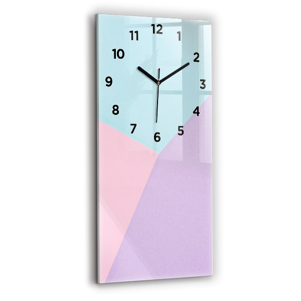 Modern vertical wall clock Pastel pattern