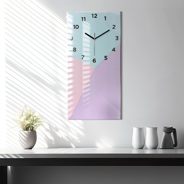 Modern vertical wall clock Pastel pattern