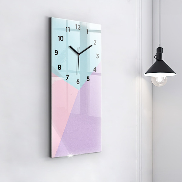 Modern vertical wall clock Pastel pattern