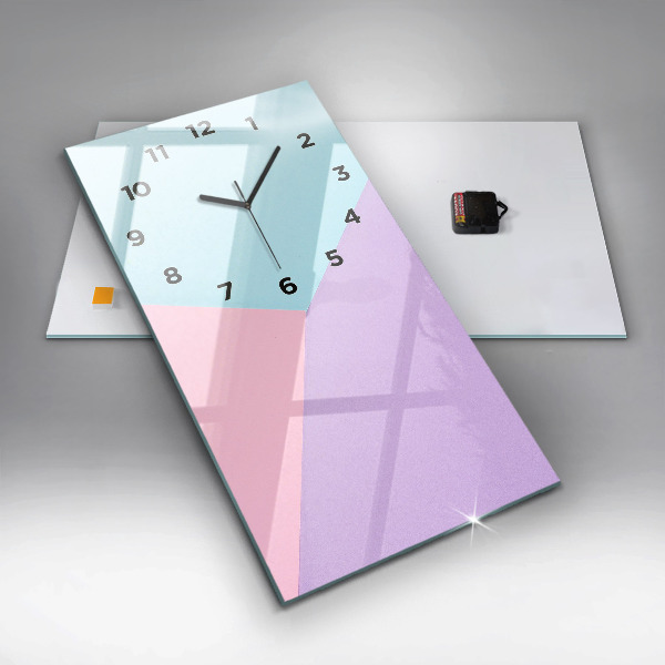 Modern vertical wall clock Pastel pattern