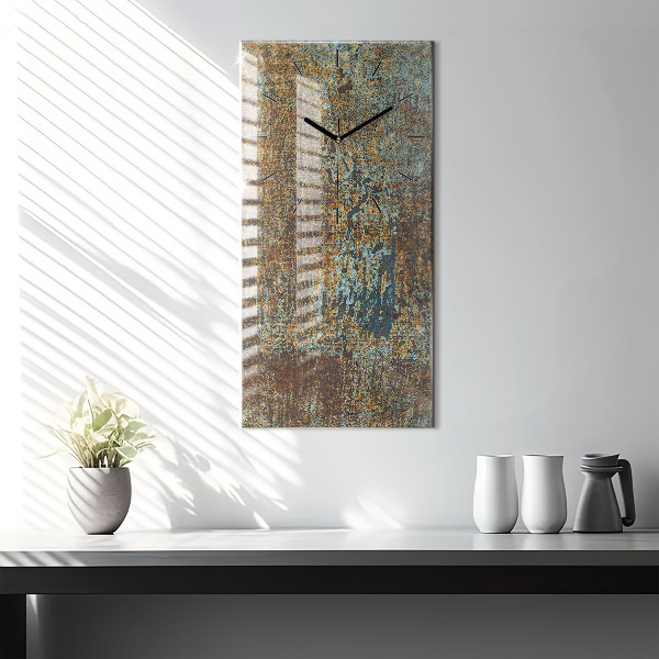 Modern vertical wall clock Old Metal Texture