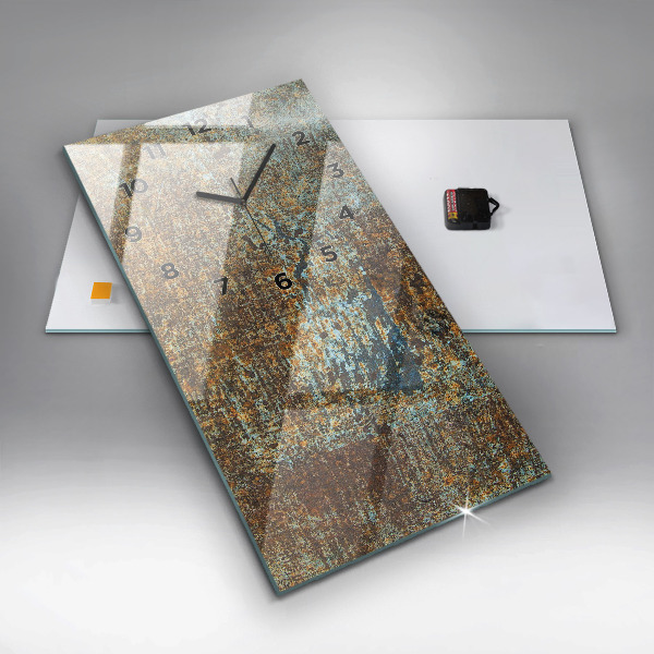 Modern vertical wall clock Old Metal Texture