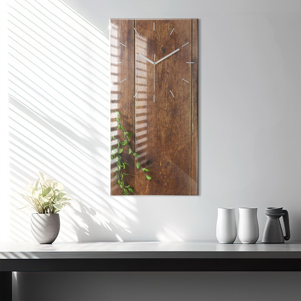Modern vertical wall clock Rustic Wood
