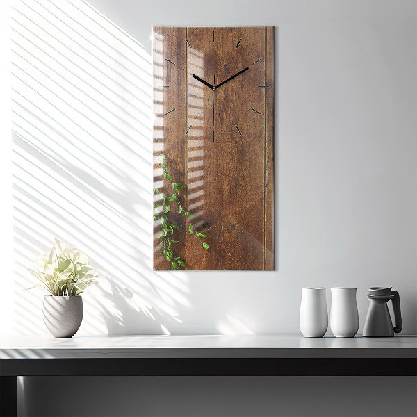 Modern vertical wall clock Rustic Wood