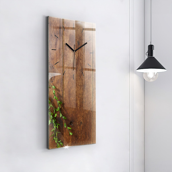 Modern vertical wall clock Rustic Wood