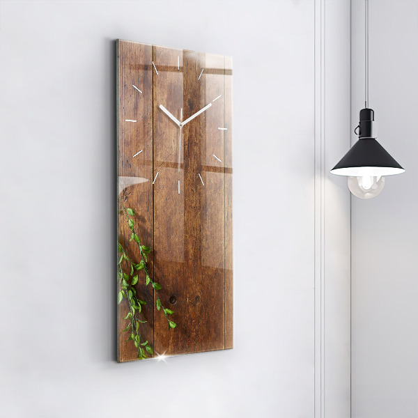 Modern vertical wall clock Rustic Wood
