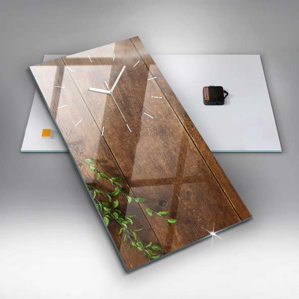 Modern vertical wall clock Rustic Wood