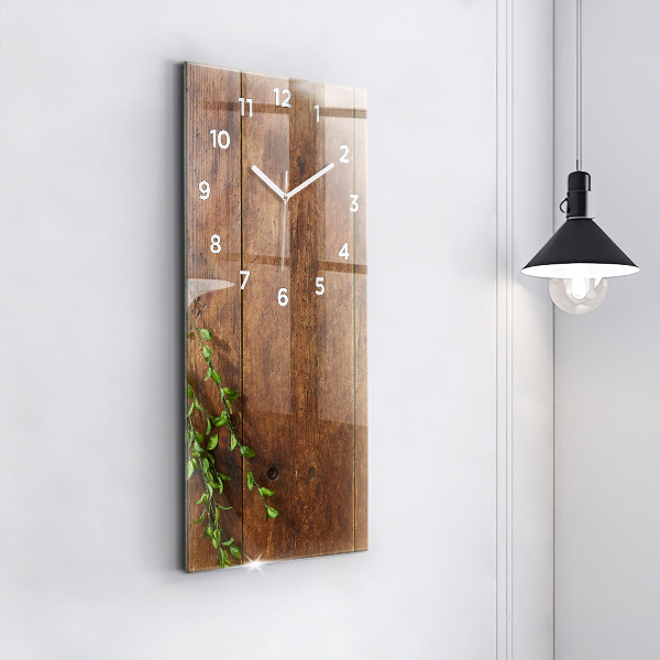 Modern vertical wall clock Rustic Wood