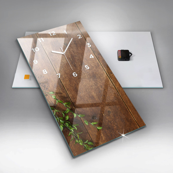 Modern vertical wall clock Rustic Wood