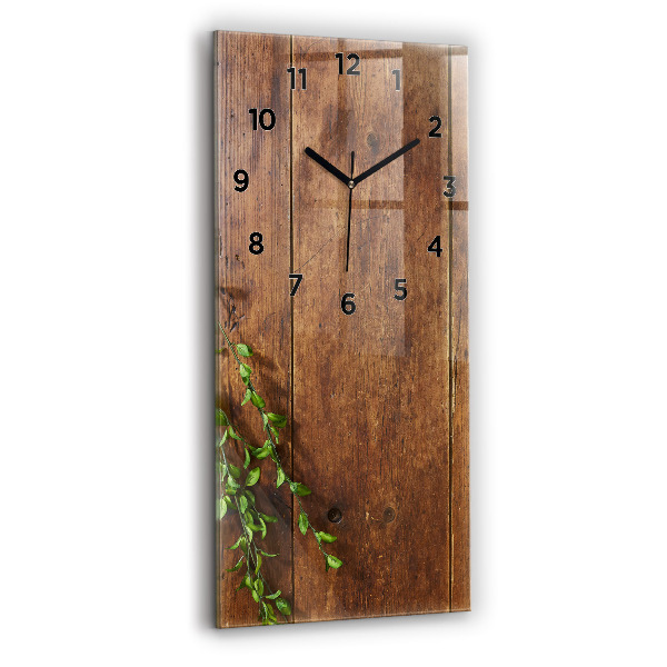 Modern vertical wall clock Rustic Wood