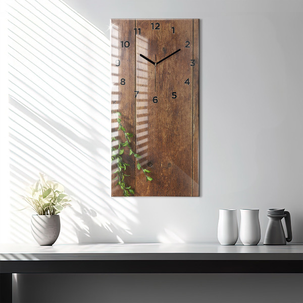 Modern vertical wall clock Rustic Wood