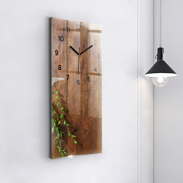 Modern vertical wall clock Rustic Wood