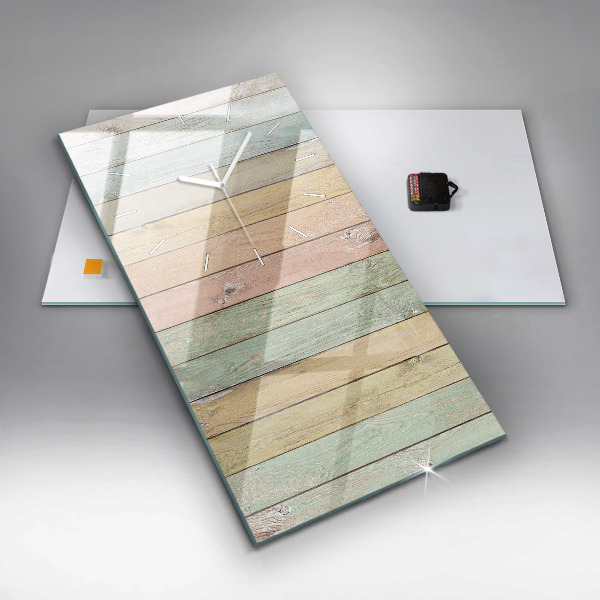 Modern vertical wall clock Colorful boards