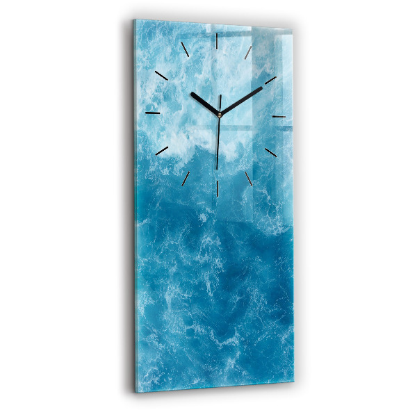 Modern vertical wall clock Sea water