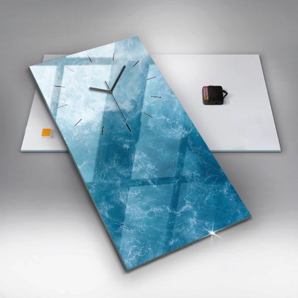 Modern vertical wall clock Sea water