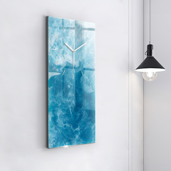 Modern vertical wall clock Sea water