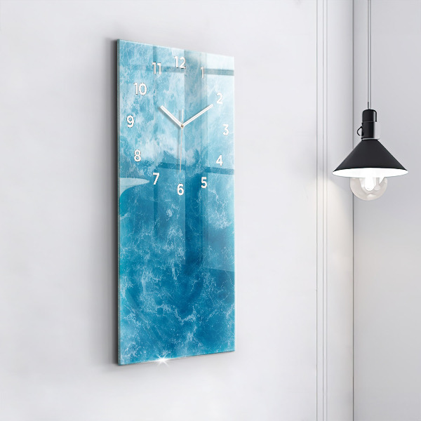 Modern vertical wall clock Sea water