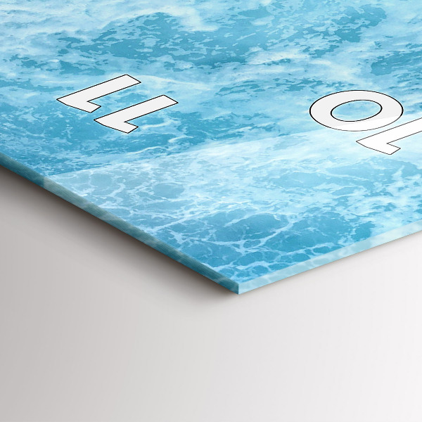 Modern vertical wall clock Sea water