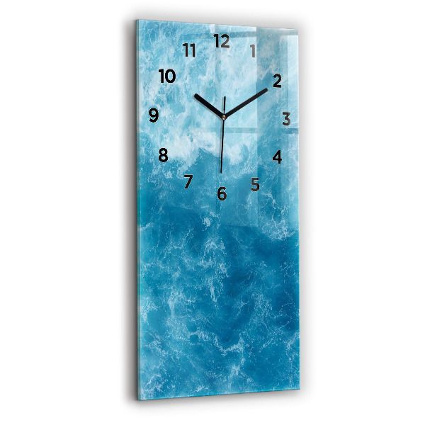 Modern vertical wall clock Sea water